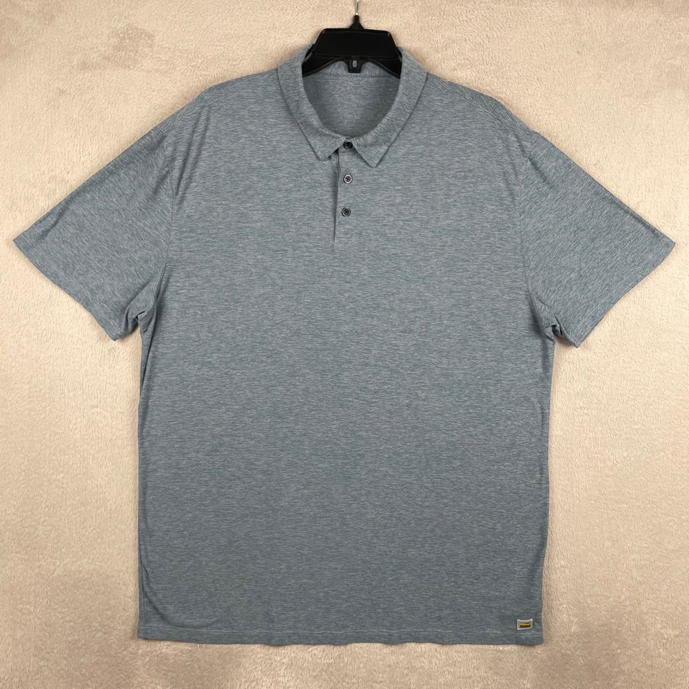 Vuori Strato Tech Polo Shirt Mens XL Blue Performance Stretch Wicking V188